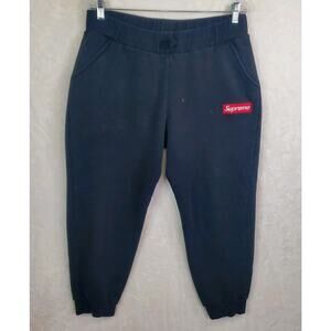 SUPREME Red Box Logo Black Sweatpants Joggers Sz 2X Korea 32"-40" Waist x 26"